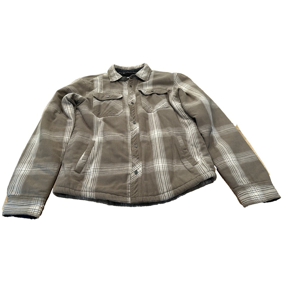 Tony Hawk Flannel Shacket Boys Gray Plaid Sherpa Lined Button Front Size XL